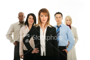 woman and her team